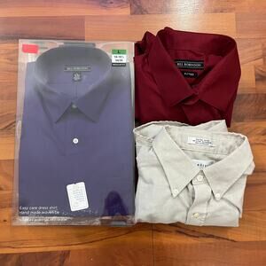 Lot of 3 Long Sleeve Button Down Shirts Men's L (16-16.5 & 34/35) Bill Robinson